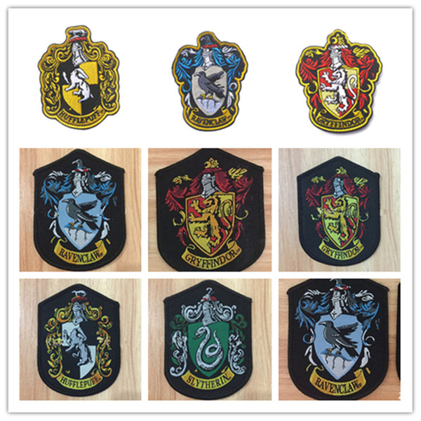 Harry Potter Embroidery School Badges Four College Cryffindor Cartoon Movie TV Costume Party Baseball Cap Patches Sewing 10*7.2cm