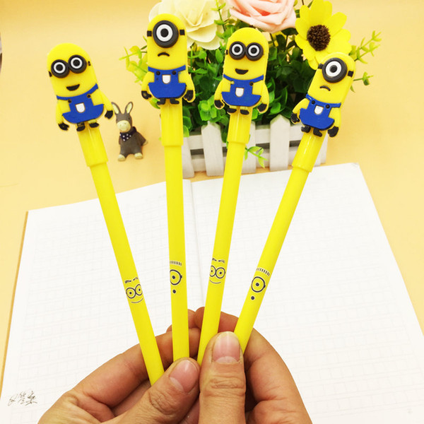 Cute Minions Despicable Me Pen Cartoon Writing Gel Pen For Children Kids Toy School Office Stationery Free DHL