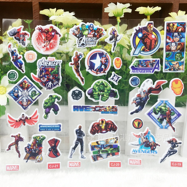 100sheets/lot New Arrival Movie The Avengers Stickers Dolls Toys For Children Mix Styles Cartoon Stickers 0601827