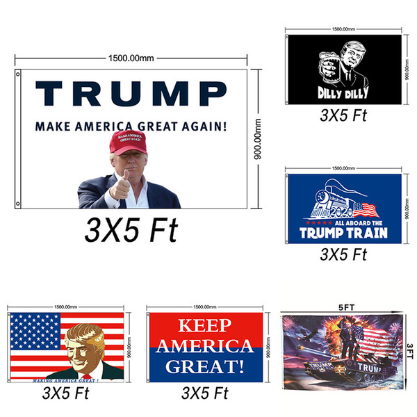 2020 New Trump Donald Election Flags 5x3 Feet Keep America Great Flag Banner Trump 2020 Flag Decor Banner LE291