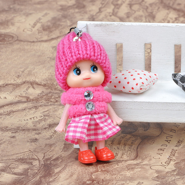 Cute Kids Toys Soft Interactive Baby Dolls Toy Key Chain, Mini Doll Keychain For Girls Key Ring Key Holder Mobile Phone Straps