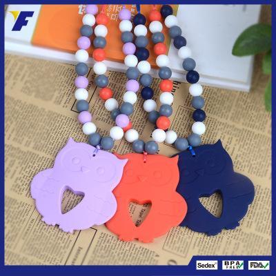 Owl 2019 Pendant Silicone Teething Necklace Nursing Necklace baby silicone beads necklaces Fashion color necklace baby molar