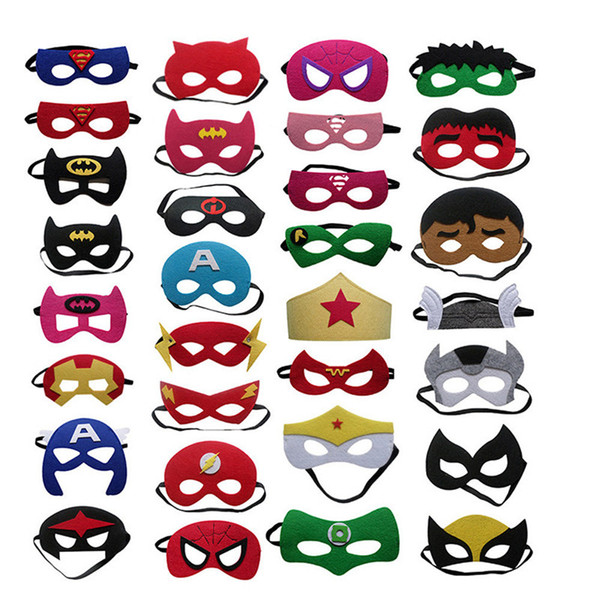 31 Kinds Superhero masks Toy kids super hero party supplies justice league Halloween cosplay toy for children or boys Cartoon Eys masks