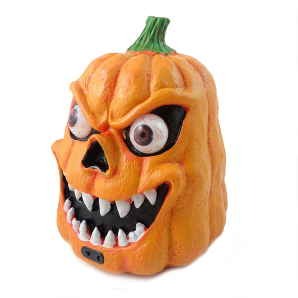 Plastic Pumpkin With Led Light Sound And Sensor Scary Halloween Decoration