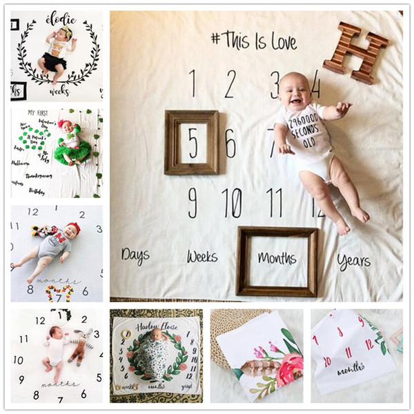 newborn baby photography background props baby photo fabric backdrops infant blankets wrap letter flower numbers print cloth Y146