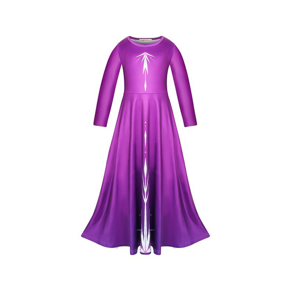 Girls Princess Tank Dress Kids Party Cosplay Snow Queen Gown Cartoon Pajamas Kids Designer Clothes Girls Party Show Printed Dress 06
