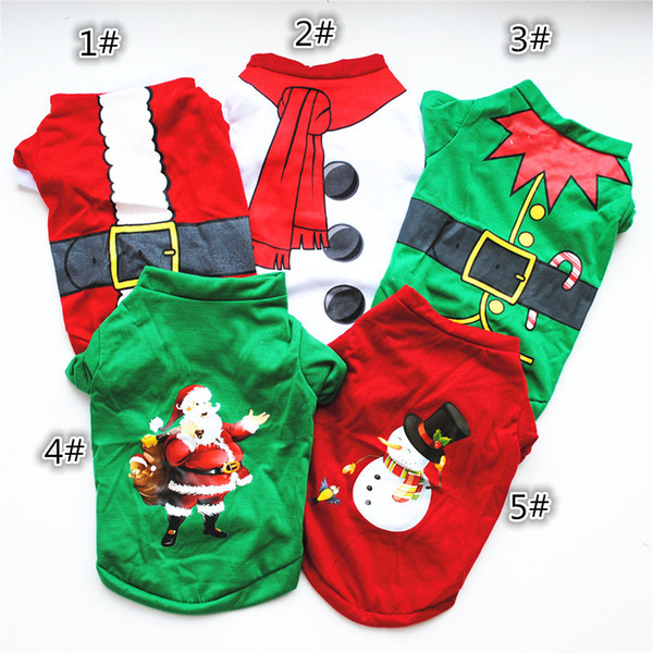 Pet T Shirts Winter Dog Clothes Xmas Top Shirts Vest Cotton Clothes Dog Puppy Small Dog Sweater Jacket Cute Pet Apparel Coat Tops A101102