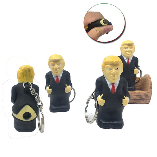 Donald Trump 2020 Squeeze Keychain Crowded Stress Ball Car Keyrings Creative Funny Decompression Key Chain Cartoon Toys LJJA3789-4