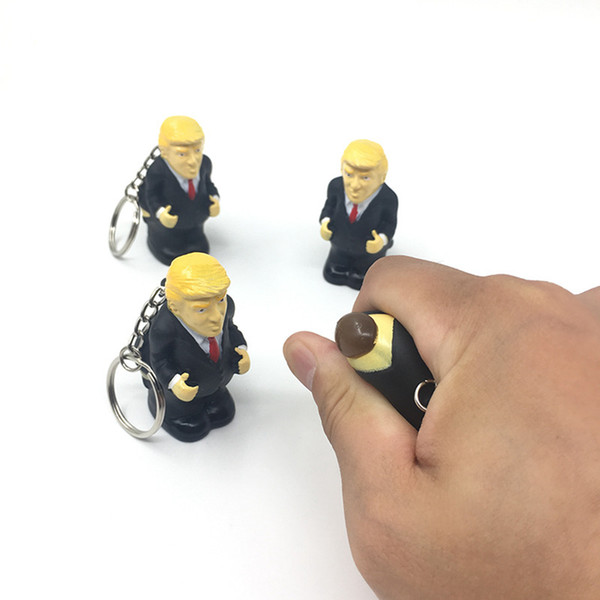 Donald Trump 2020 Squeeze Keychain Crowded Stress Ball Car Keyrings Creative Funny Decompression Key Chain Cartoon Toys LJJA3789-4W