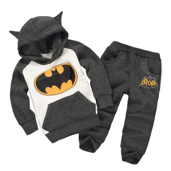 Autumn Batman Set Baby Boys Clothing Set Children Hoodies Pants Thicken Winter Warm Clothes Boys Girls Sets