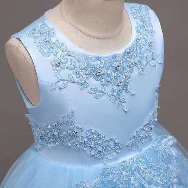 Children's Dresses Princess Skirt Embroidered Girl Lace Dress Flower Bowl Skirt Noble and elegant lovely summer