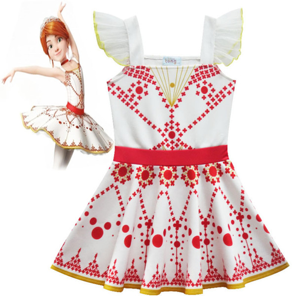 Girls Dresses Ballerina Ballet Dress Children Sleeveless Suspender Skirt Kids Fashion Red Gold Party Tutu Skirt New