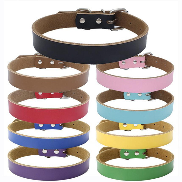 Cat Dog Leather Collar Pet pure cowhide pet neck ring thickened Pet dog chain traction accessories