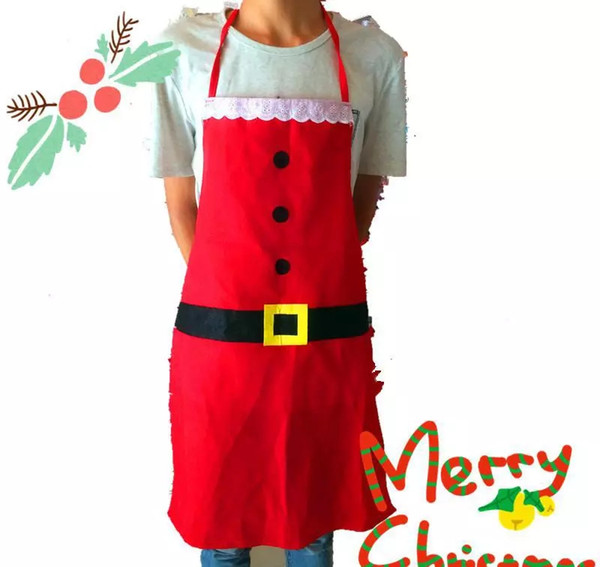 Christmas Decoration Apron Kitchen Aprons Christmas Dinner Party Cartoon Apron Santa Christmas Kitchen Cotton Apron Party Decoration