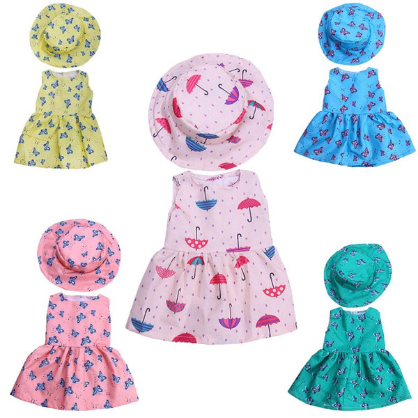 Cute American Girl Doll Clothes Dress + Belt + Hats Fit 18inch Doll Clothes Fashion Dress Doll set