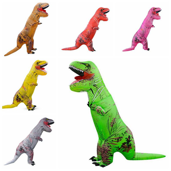 Inflatable Dinosaur Costume Blow Up Suit Birthday Dress Cosplay Outfit Adult Kids Party Dinosaur Costume Party Supplies CCA10491 3pcs