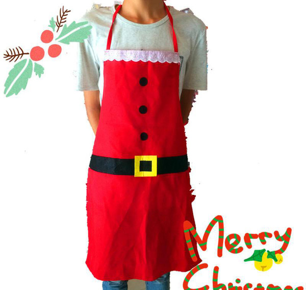 Christmas Decoration Apron Kitchen Aprons Christmas Dinner Party Cartoon Apron Santa Christmas Kitchen Cotton Apron Party Decoration C181109