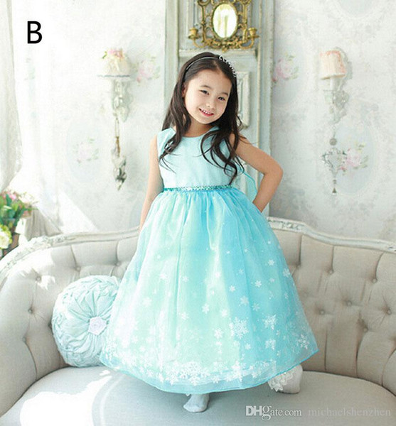 DHL 2 Design Girls Lace paillette Dress new children lovely Princess Lace snow flake dress B
