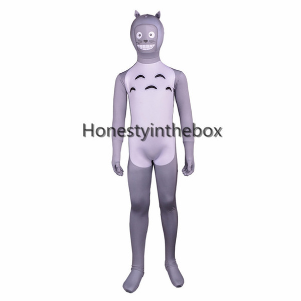 Halloween My Neighbor Totoro Cosplay Bodysuit Costume Children Gray Lycra Spandex Full Body Zentai Suit For Party