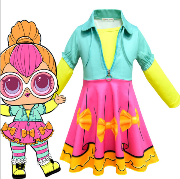 New girls' long-sleeved dresses children's Halloween costumes(5pcs/lot)