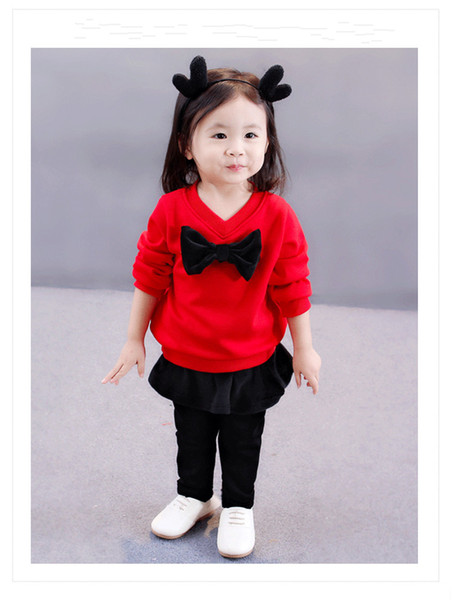 Girls' autumn and winter children's children's wear suit cartoon children baby baby leisure two pieces