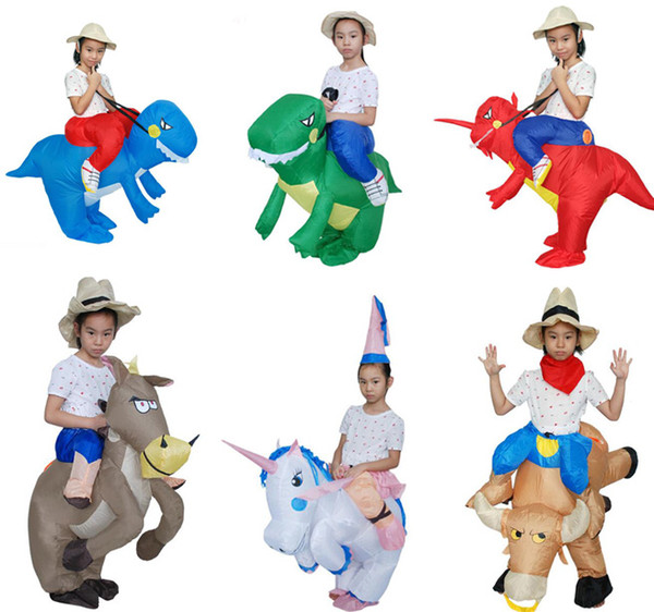 Ride Costume Inflatable Dinosaur T-Rex Fancy Dress Kids halloween Costume Dragon Party Outfit animal themed cosplay 120-150cm