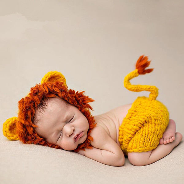Baby props for photography newborn photo props sets kntting animal tiger baby costume photography accessories