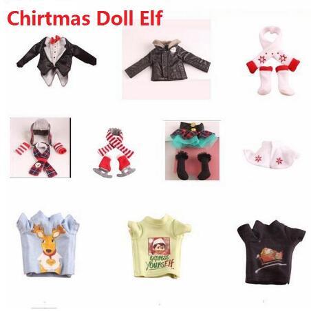 Elf Clothes Plush Dolls Toys Soft Book Clothes Gift Red Boy Girl Doll On The Shelf Christmas Toys Kids Toy Cartoon Clothing CCA10576 100pcs