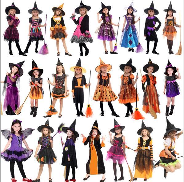 Halloween Costumes for Children Kids Witch Costume Fancy Fantasia Infant Witch Cosplay for Girl Girls free shipping