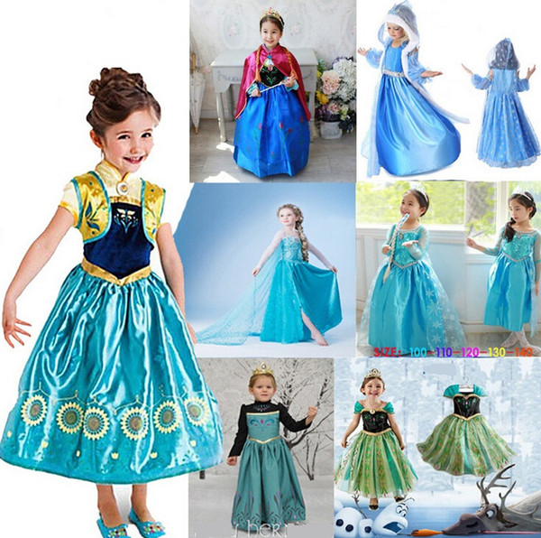 Girl Princess Clothes Girl Princess Dresses Cartoon Costume 16 Styles Kids Halloween Party Dress Cosplay Clothing