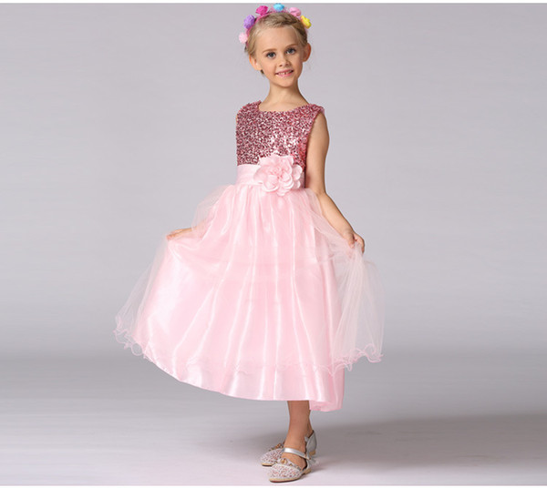 3-9Y sequins Girl Dresses Floral Ball Gown Clothing For Girls Clothes Children Christmas Princess Summer Girl Party Dress For Kids