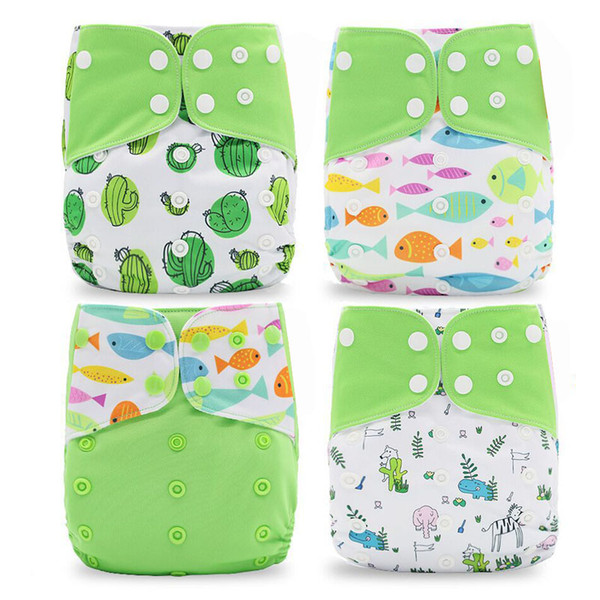 4pcs/set Washable Cloth Diaper Cover Adjustable Nappy Waterproof PUL Reusable Cloth Diapers Available 0-2years 3-15kg baby