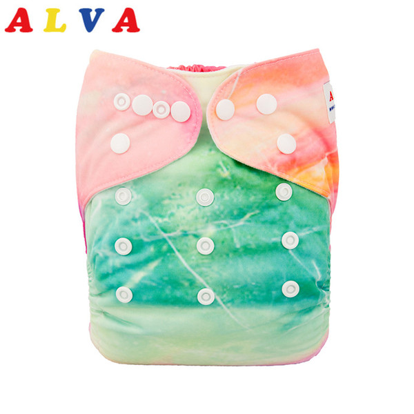 New! Alvababy Pocket Diaper 1pc Positioned Digital Reusable Diaper with Microfiber Insert