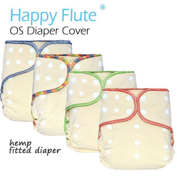 Happyflute Os Hemp Fitted Cloth Diaper,aio Each Diaper With A Snap Insert, High Absorbency, Fit Baby 5-15kgs Q190530