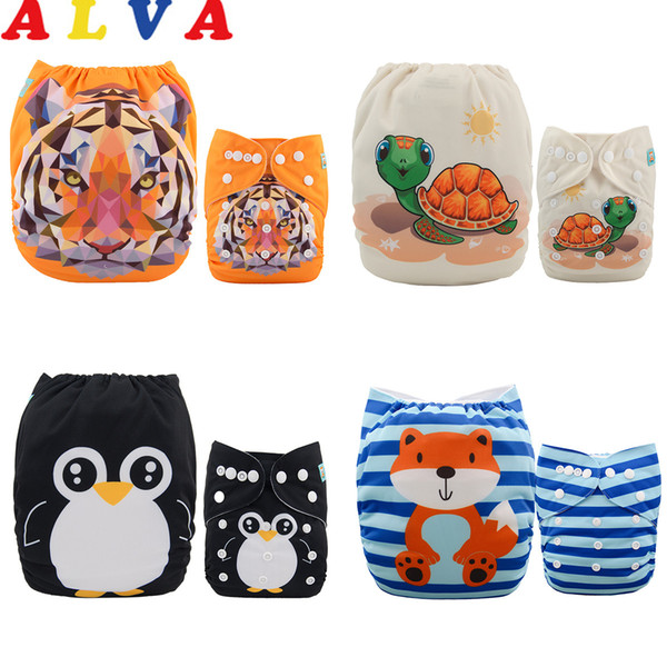 ALVABABY 4pcs/set Baby Cloth Diapers Adjustable Reusable Baby Cloth Nappy for Baby Girls and Boys CJ191115