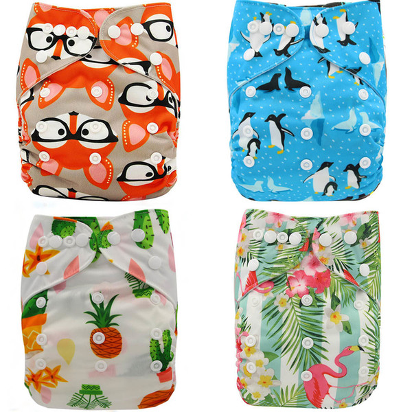 Ohbabyka Baby Cloth Diapers Reusable Nappies Character Unisex Baby Care Pants Waterproof Pocket Cloth Diaper Baby Shower Gifts SH190916