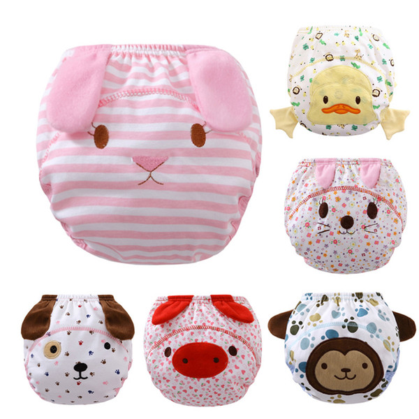 Cute Baby Diapers Reusable Nappies Cloth Diaper Washable Infants Children Baby Cotton Training Pants Panties Nappy Changing