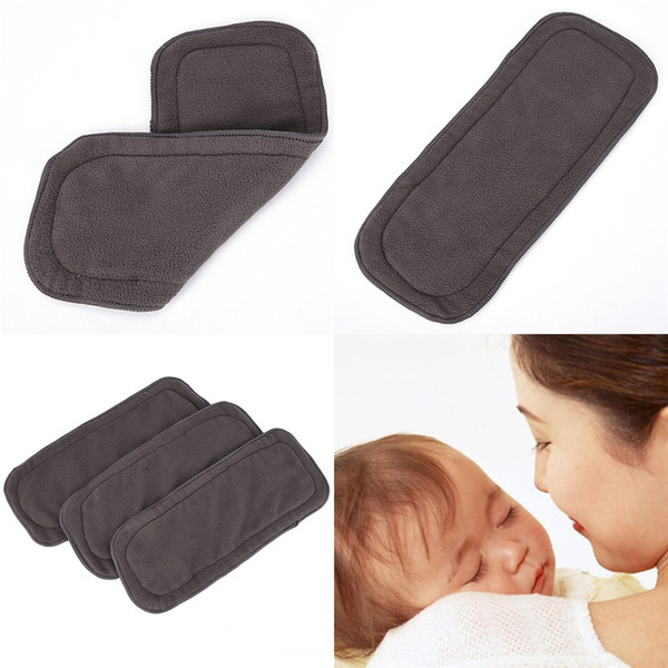 Baby Diapers Washable 4 Layers Cotton Cloth Charcoal Bamboo Diaper Insert Retail 0-1 Years Old Boy Girls Reusable Top Quality