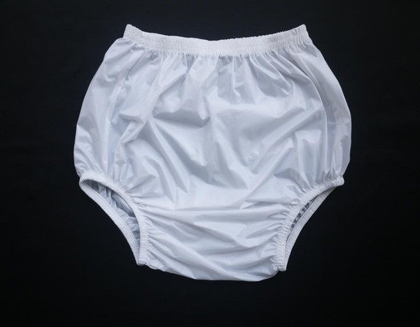 Plastic Pants New ABDL PVC Haian adulte Incontinence Pull-on pantalon couleur blanc 3 Pack Diaper Easy to Use