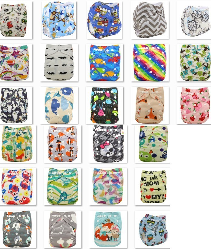 Mix Order 3 Pieces Wholesale Washable Pocket Waterproof Cartoon Owl Baby Diapers Reusable Cloth Nappy Suit 0-2 years 3-15kg