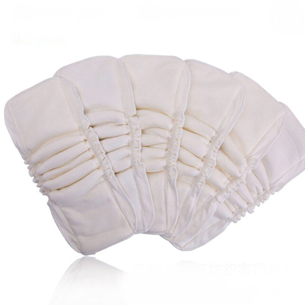 Waterproof organic Bamboo Cotton Wrap Insert 5 Layers Reusable Washable Inserts Boosters Liners For Baby Diaper Cover