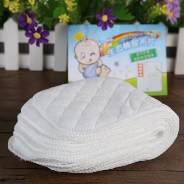 Wholesale 10PCS/Lot Reusable Baby Cloth Diaper Nappy Liner insert 3 Layers 100% Cotton Washable Baby Care Nappies