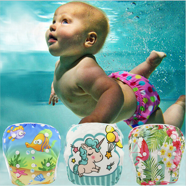 Baby Swim Diaper Waterproof Adjustable Cloth Diapers Pool Pant Swimming Diaper Cover Reusable Washable Baby Nappies