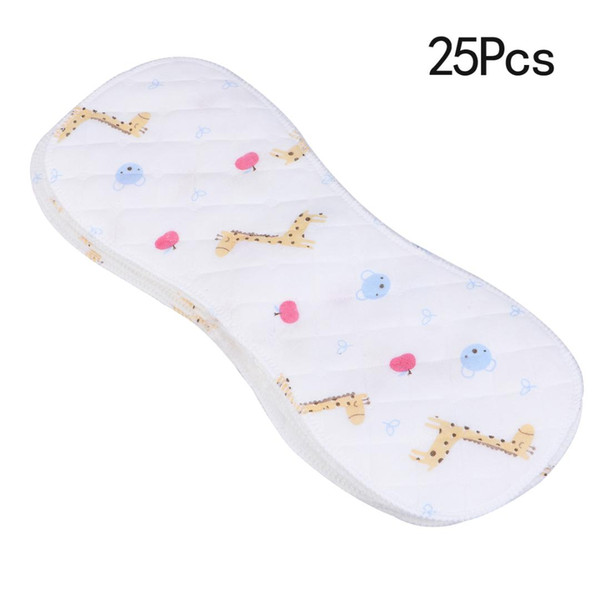 25pcs Reusable Infant Cloth Diapers Soft Peanut Shaped 3-layer Insert Baby Nappy Use Water Absorbent Breathable Diaper