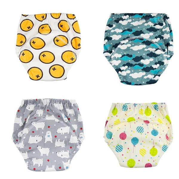 4 Pieces Baby Infant Toddler Waterproof Training Pants Cotton Changing Nappy Cloth Diaper Panties Reusable WashableMX190910