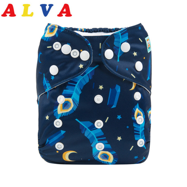 Alvababy Resauble Diaper New Printed Cloth Diapers for Baby with 1pc Microfiber Insert