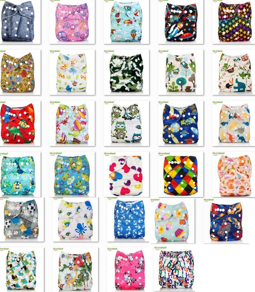 Mix Order 3 Pieces Wholesale Baby Reusable Cloth Diapers Cover Wrap Cartoon Print new born Nappy Changing Free Size