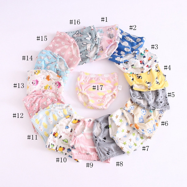 17 Colors Baby Toddler Training Pants 6 Layers Cotton Changing Nappy Infant Washable Cloth Diaper Panties Reusable EEA709