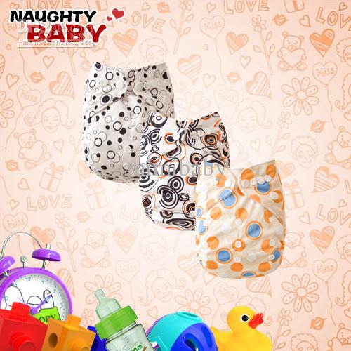 Wholesale Cloth Diapers-Naughtybaby Double Row snaps Cloth Diapers With Insert 15 Sets