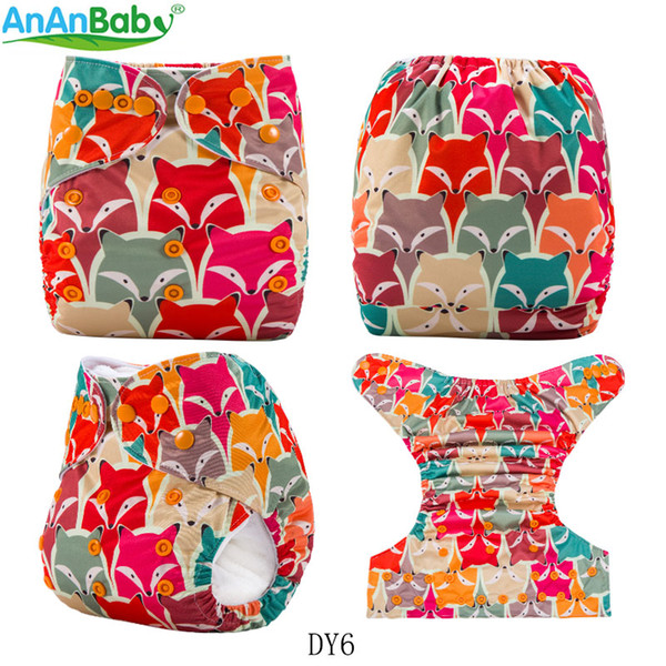 New Arrival! 2018 Ananbaby Reusable Cloth Diapers One Size Fits All Cloth Baby Nappy For Babies 3-15kg with Microfiber Insert